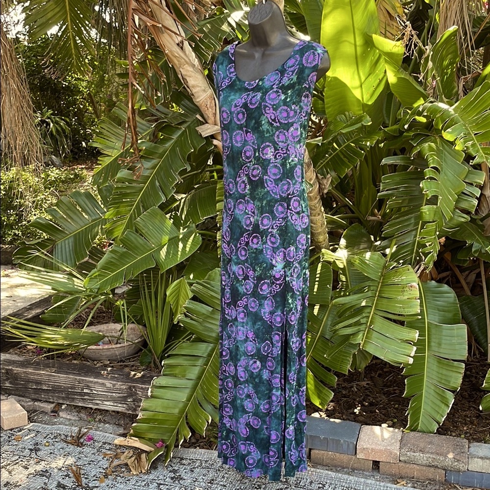 Love, Hand batik swirl, polkadots, car wash, maxi dress